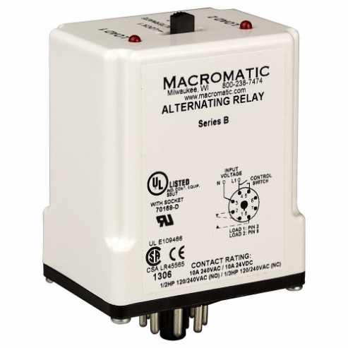 Alternating Relay, 24VAC/Dc, 8 Pin, Spdt