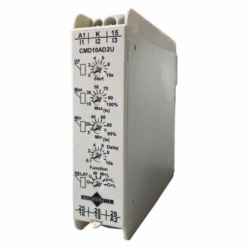 Multi-Function Current Relay, Din-Rail Mounted, 10 A Current Rating, 24 To 240V Ac/Dc