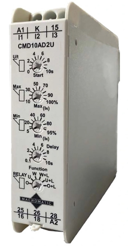 Current Sensing Relay, 5A DPDT, 24-240V AC/DC