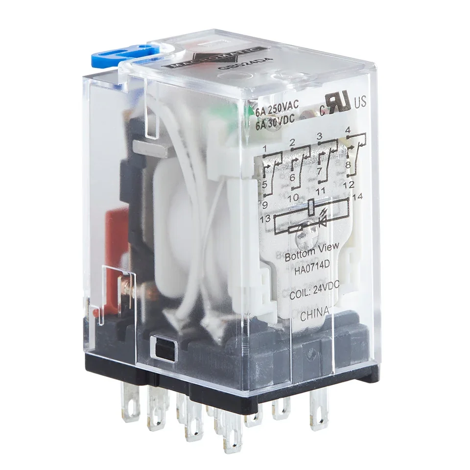 MACROMATIC GB024D4 General Purpose, Blade Style Relay, 24VDC, 4 Pole | CH6GQR