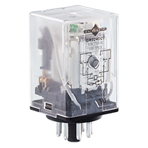 MACROMATIC GR024D2T General Purpose Round Style Relay, 24VDC, 2 Pole | CH6GRB