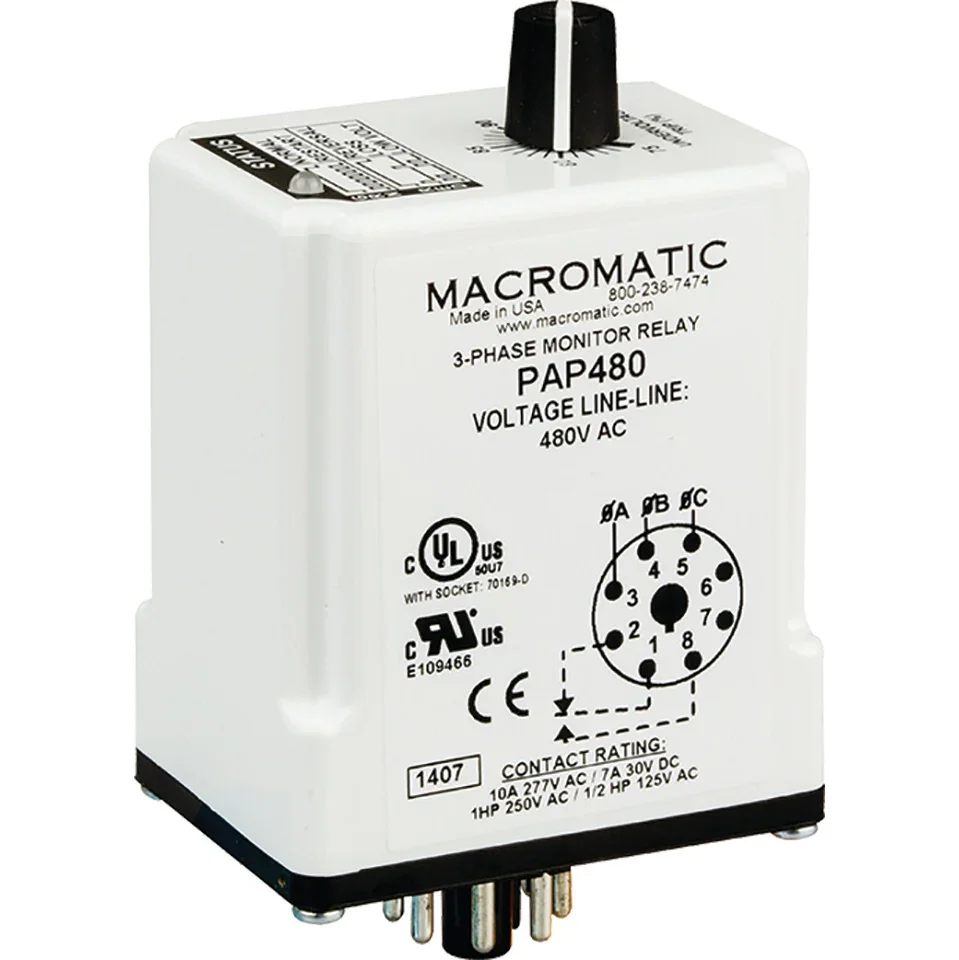 MACROMATIC PAP400 Voltage Sensing Relay, 400VAC, 10A | CD6XMT