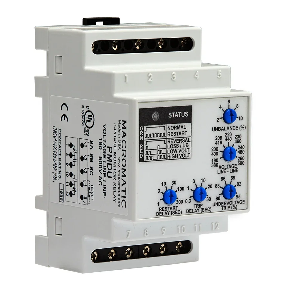 MACROMATIC PMD120 Voltage Sensing Relay, 102-138VAC, 10A | CD6XNA