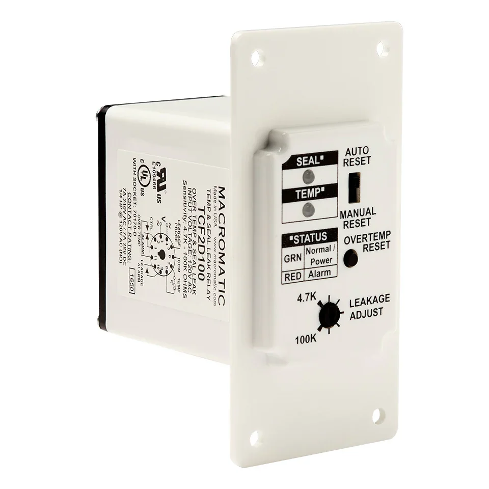 MACROMATIC TCF2D100 Pump Seal Failure Relay, 4.7K-100K Ohms, 120VAC, 7A SPDT | CD4YJV