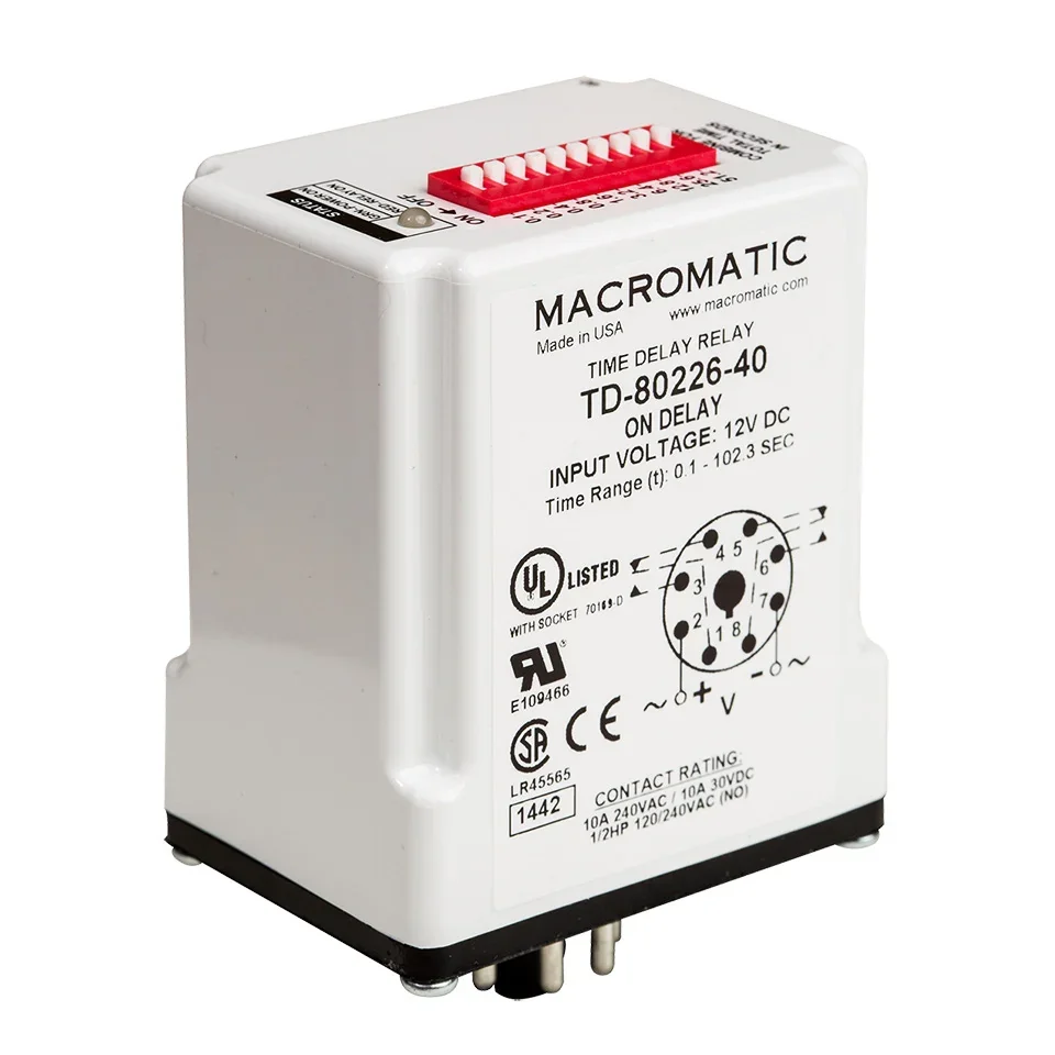 MACROMATIC TD-81368-41 Time Delay Relay, 1-1023 Sec, 24V AC/DC, 10A | CD4YVC