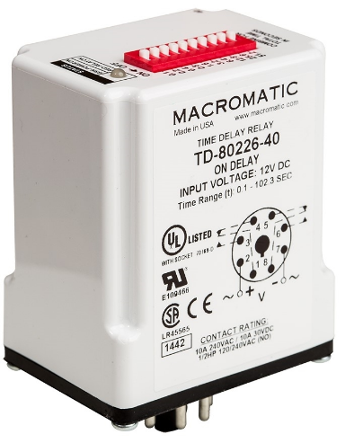 MACROMATIC TD-84126-40 Time Delay Relay, 12 VDC, 10A | CD4ZCL