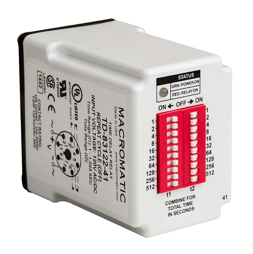 MACROMATIC TD-85122-41 Time Delay Relay, 1-1023 Sec, 120V AC/DC, 10A | CD4ZDD