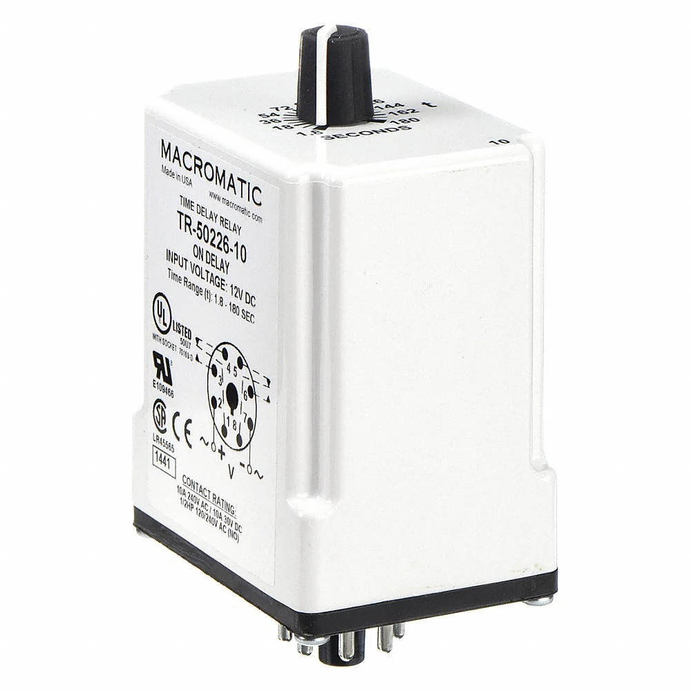 MACROMATIC TR-50226-10 Time Relay, On Delay, 1.8 Sec, 12 VDC | AG3UEL 33VC04