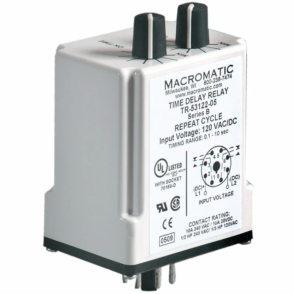 MACROMATIC TR-53128-05 Time Delay Relay, 24V AC/DC, 10A | CD6EAP