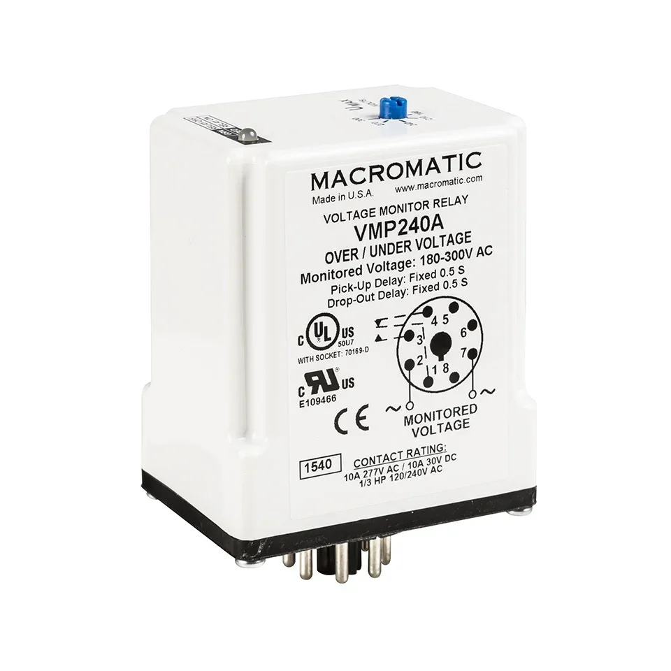 MACROMATIC VMP480A Voltage Sensing Relay, 30VA, Indicator Style LED, -40 to 85 Deg C | CD6FTC