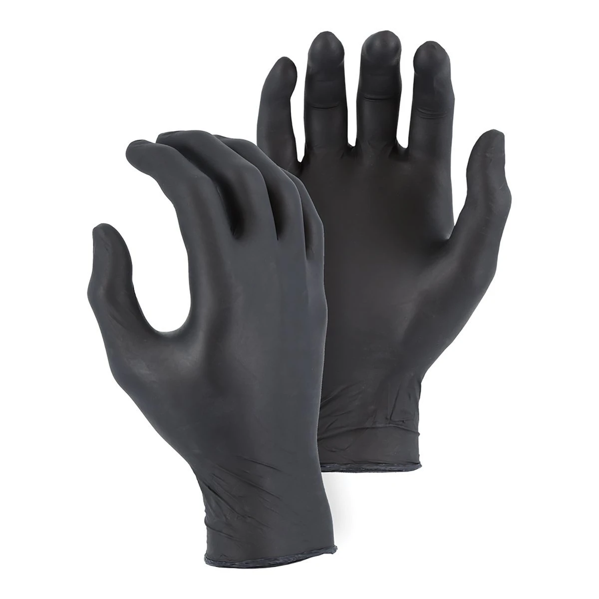 Nitrile Disposable Gloves, Black, Size 12
