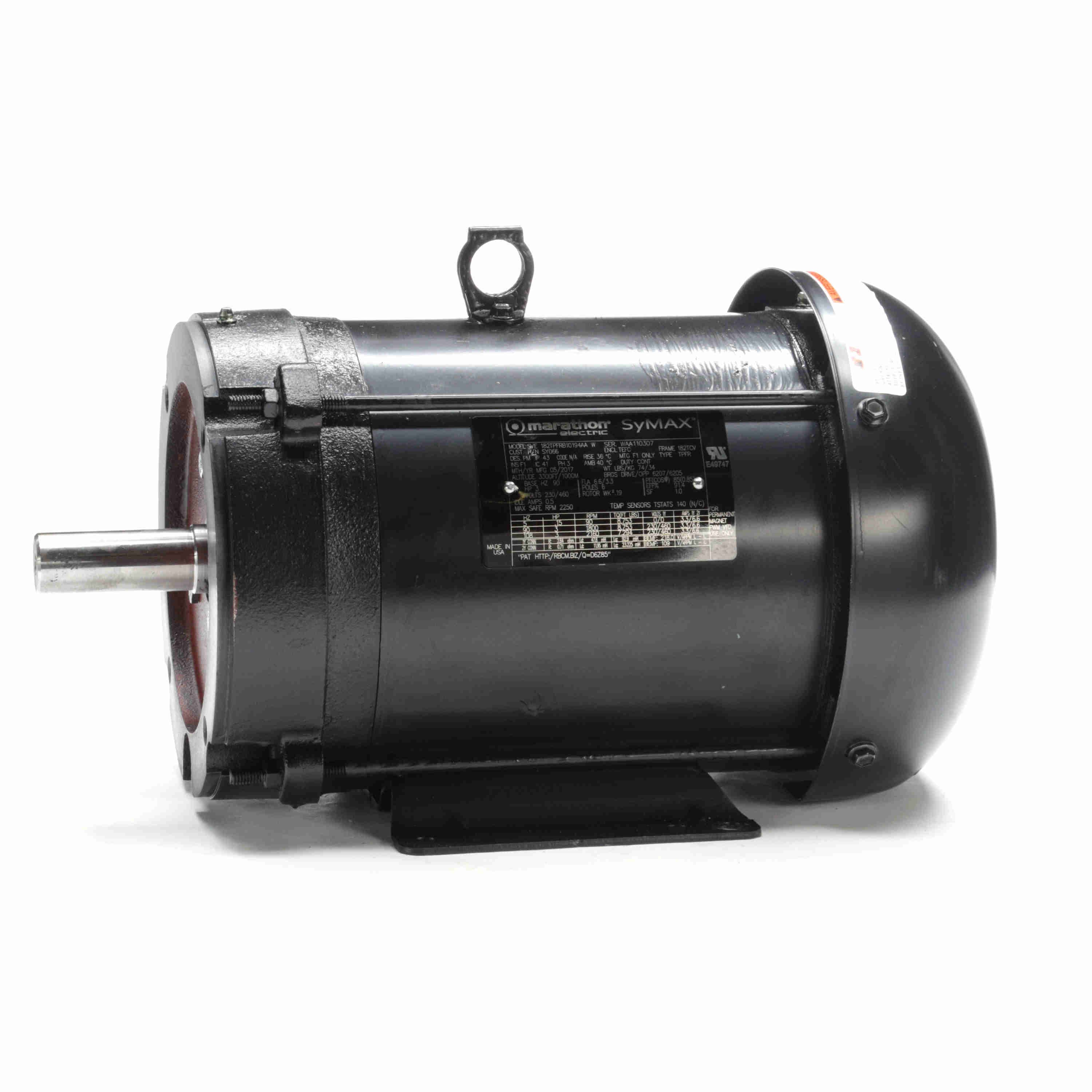 MARATHON MOTORS SY066 AC Permanent Magnet Motor, High-Performance Inverter Duty, 3Hp, 3-Phase, 230/460 VAC | CV6LHF