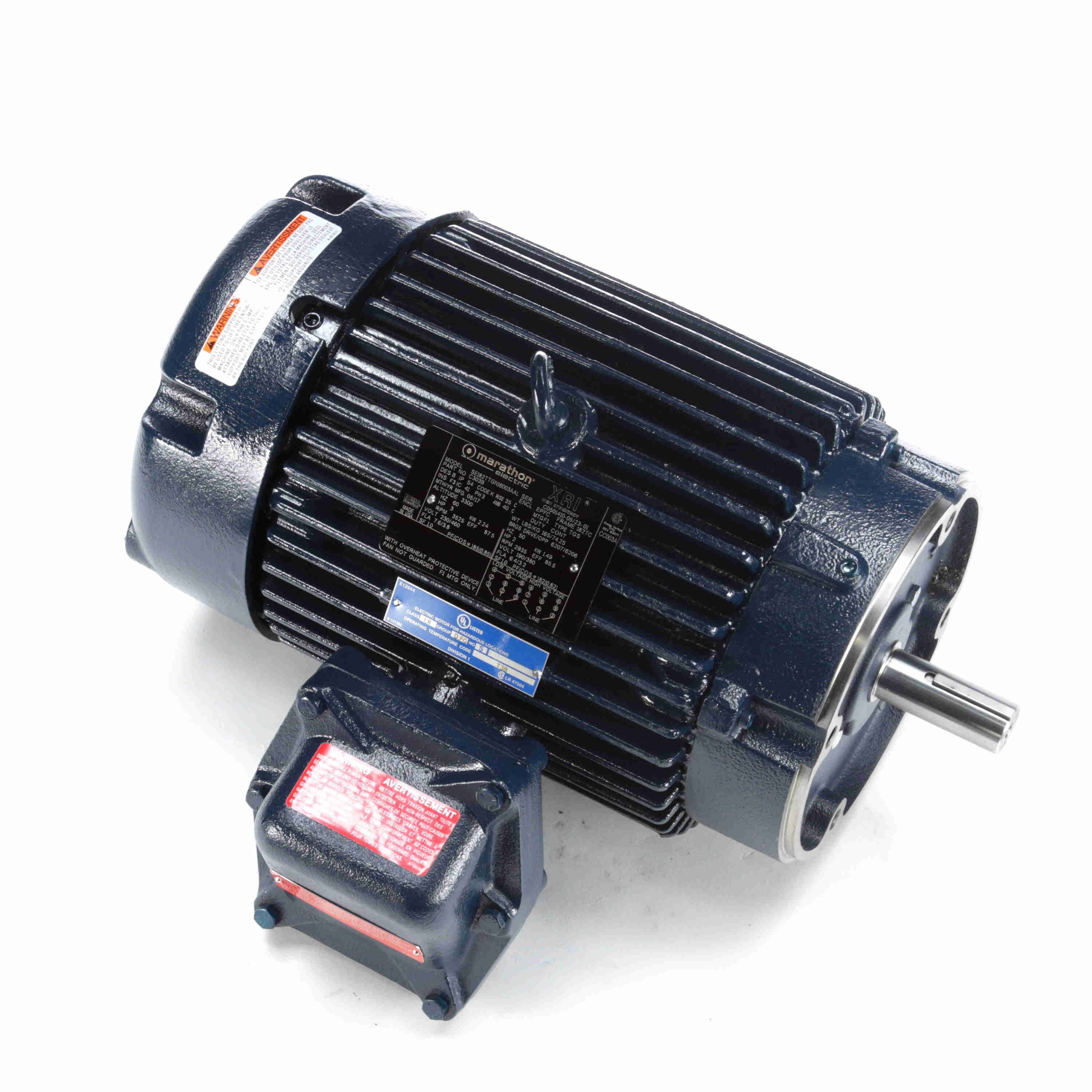Hazardous Location Motor, 3 HP, 7.6/3.8A