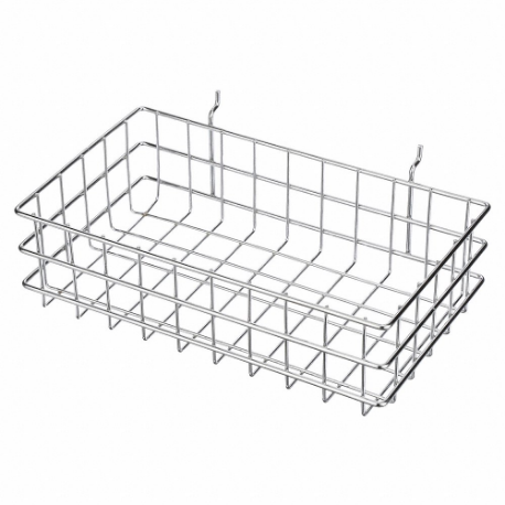 MARLIN STEEL WIRE PRODUCTS 923-12 Storage Basket, Display Basket, Steel, Chrome-Plated, Silver | CT2GJQ 52JA87