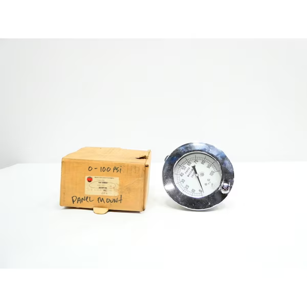 Pressure Gauge, 3-1/2 Inch Size, 0 - 100 Psi