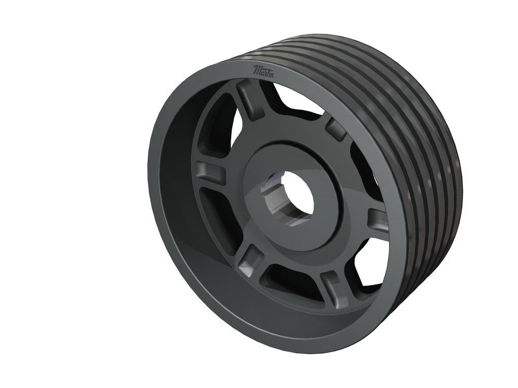 MARTIN SPROCKET 6 8V 6400 U Sheave, MST Bushing, 64 Inch Outside Dia., 6 Groove, 63.8 Inch Pitch Dia., Cast Iron | BA2AXN