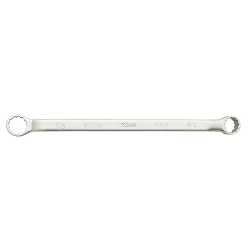 MARTIN SPROCKET 8725B Offset Double Box Wrench, SAE, 12 Point, 1/2 x 9/16 Inch Size, Chrome, Steel | AK9CCW