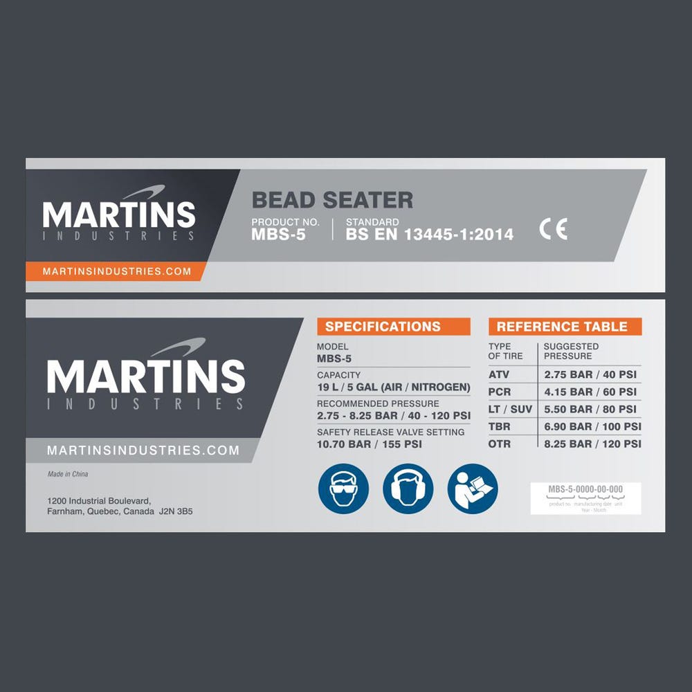 MARTINS INDUSTRIES Equipment and Safety Labels