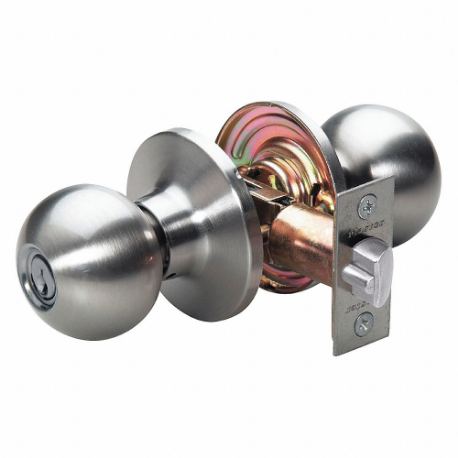 MASTER BA0115KA Lock Knob Lockset, 3, Ball, Satin Nickel, Kwikset Kw1, Alike | CT2HPF 492U73