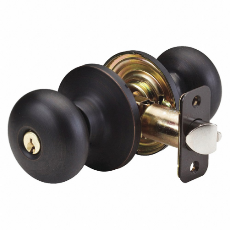 MASTER BC0212PKA4 Lock Knob Lockset, 3, Biscuit, Aged Bronze, Kwikset Kw1, Alike Inch Sets Of 4 | CT2HKD 492V63