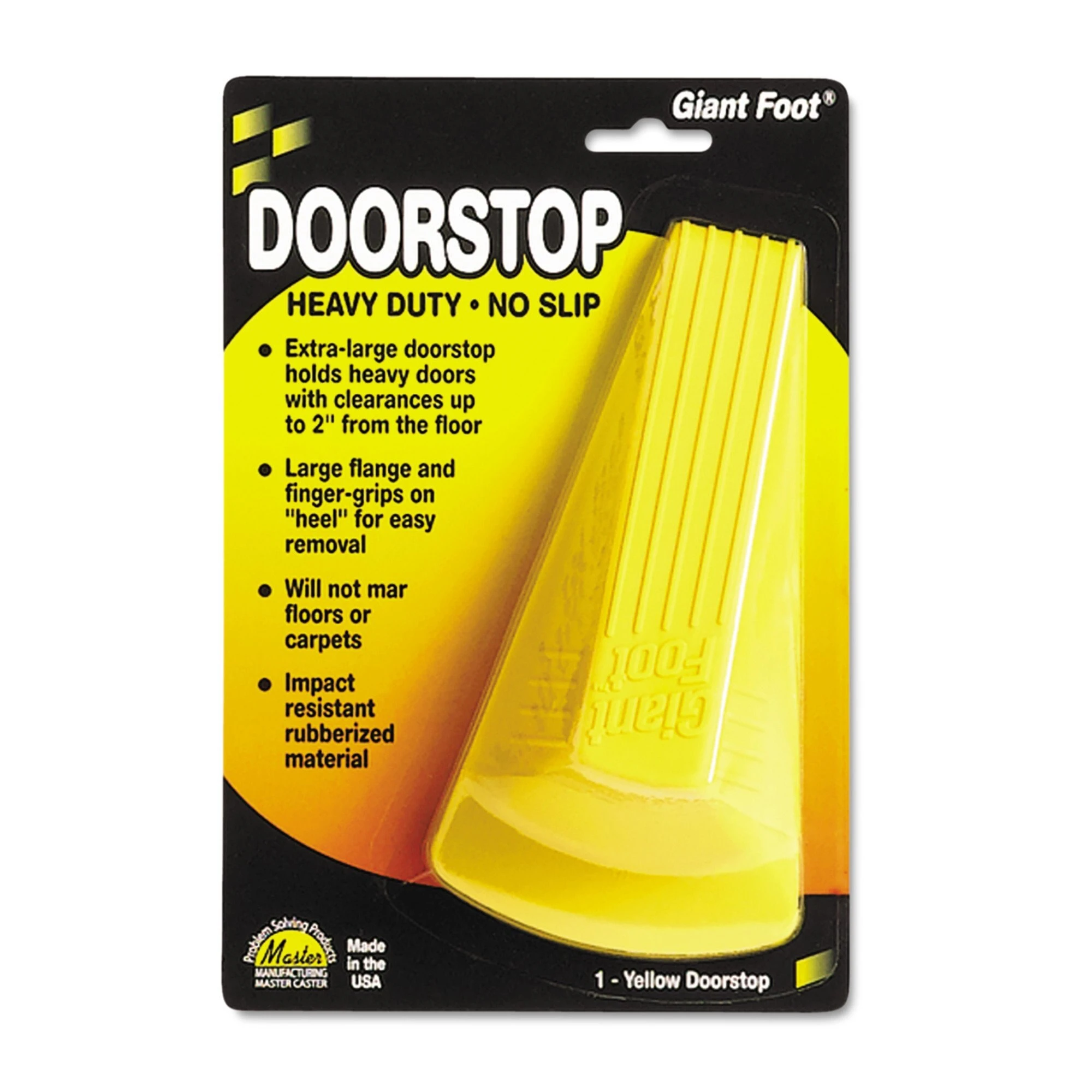Giant Doorstop, Nonslip Rubber, Yellow