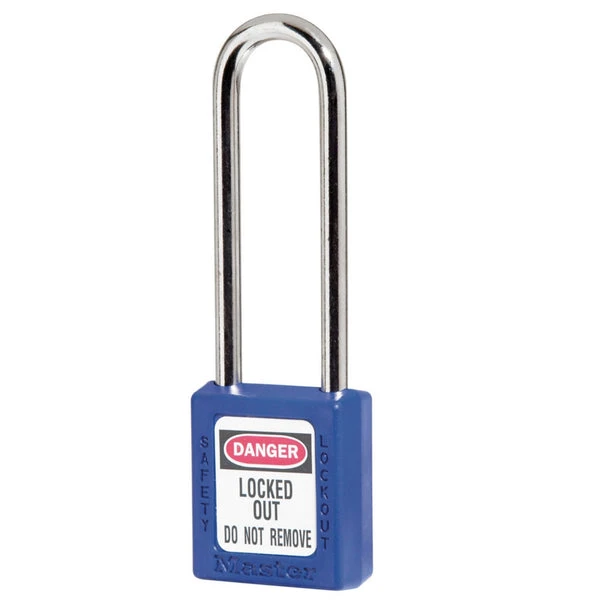 MASTER LOCK 410KAMKLTBLU Thermoplastic Safety Padlock With Master Key, 3 Inch Tall Shackle, Keyed Alike, Blue | CM7RYY