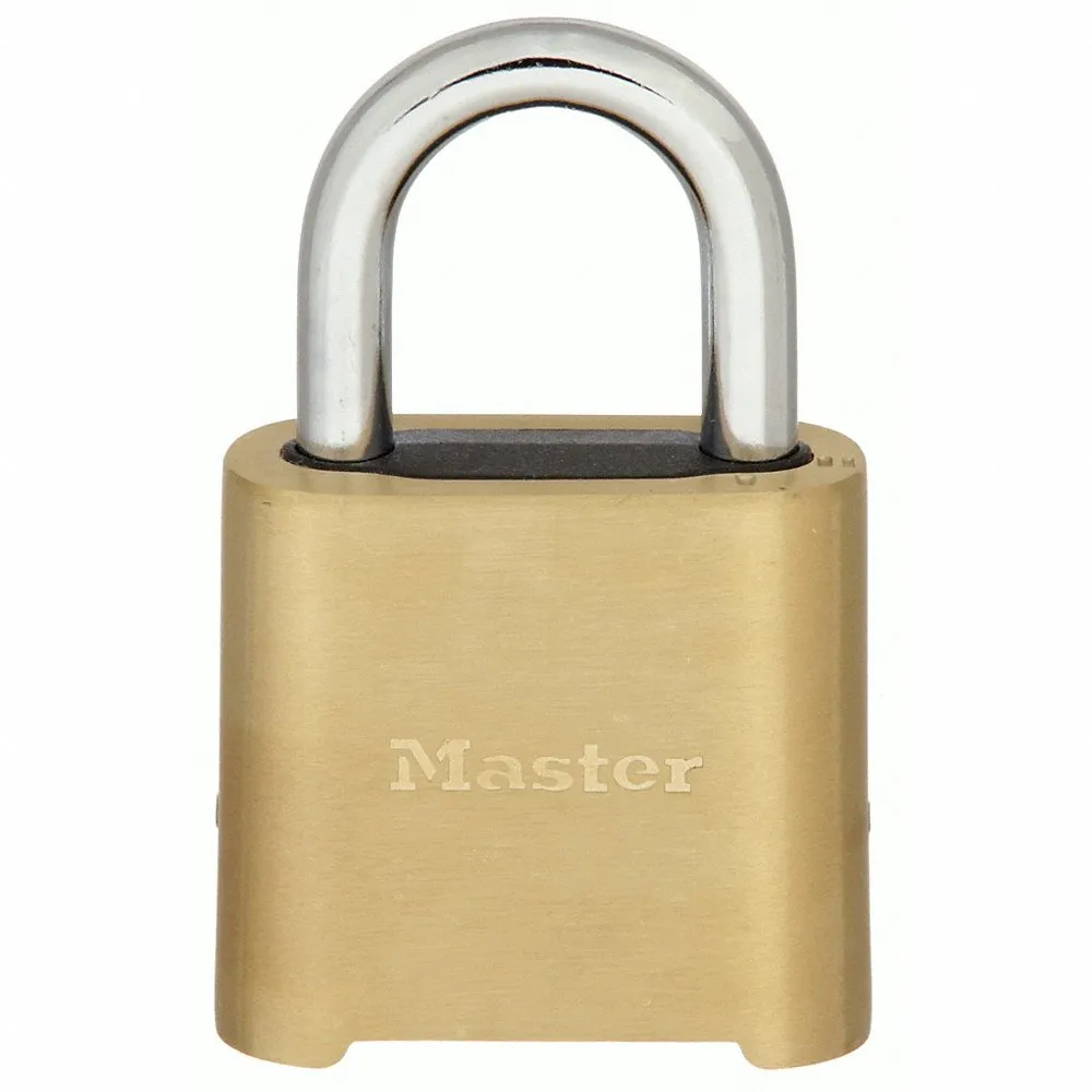 MASTER LOCK 975DCOM Resettable Combination Brass Body Padlock 4 Digit, 51mm Wide, 25mm Length | CM7UEQ