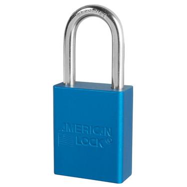MASTER LOCK A1106KABLU Anodized Aluminium Safety Padlock, 1 1/2 Inch Wide, 1 1/2 Inch Tall Shackle, Keyed Alike, 5 Pin Locking, Blue | CM7THB