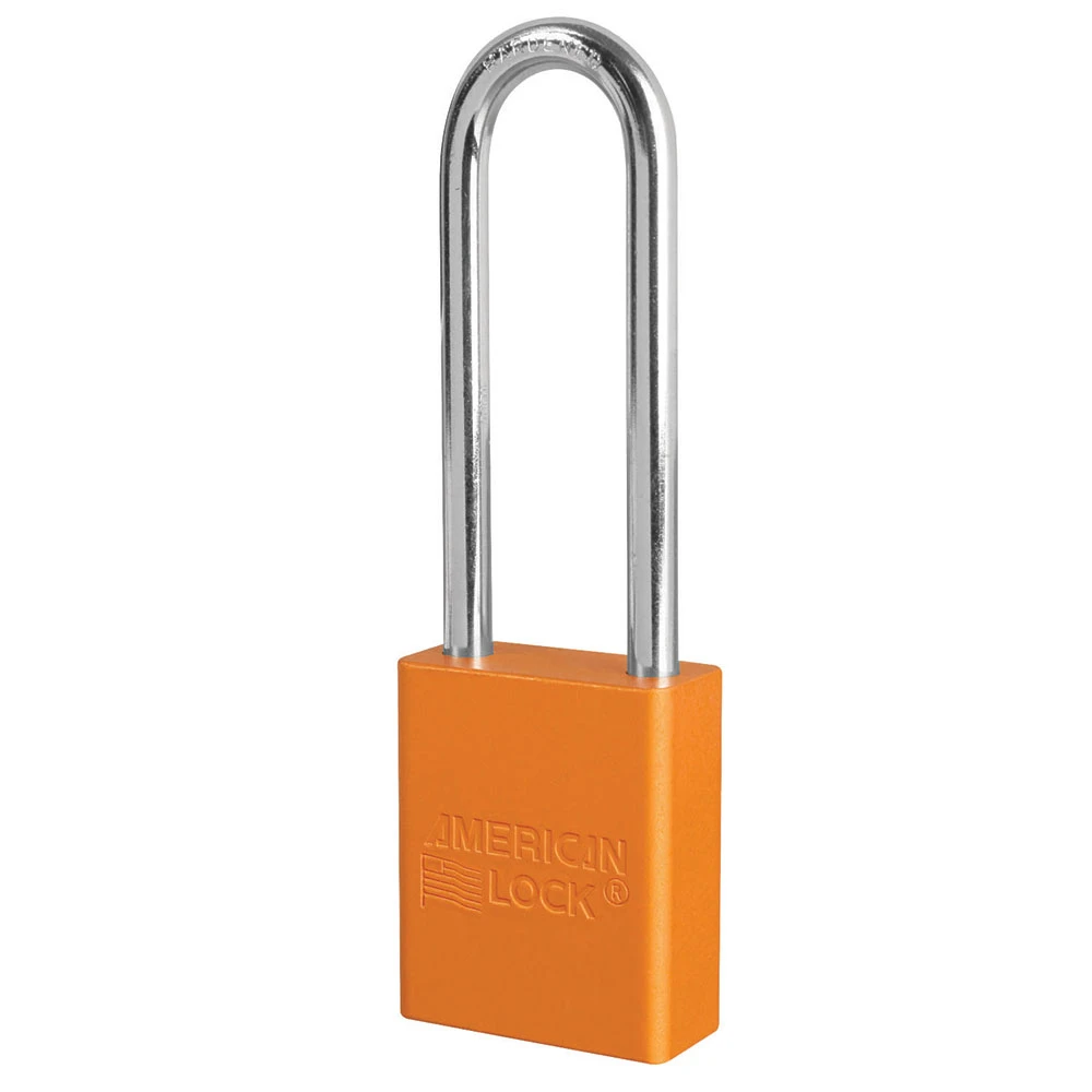 MASTER LOCK A1107MKORJ Anodized Aluminium Safety Padlock With Master Key, 1 1/2 Inch Wide, 3 Inch Tall Shackle, 5 Pin Locking, Orange | CM7TKE