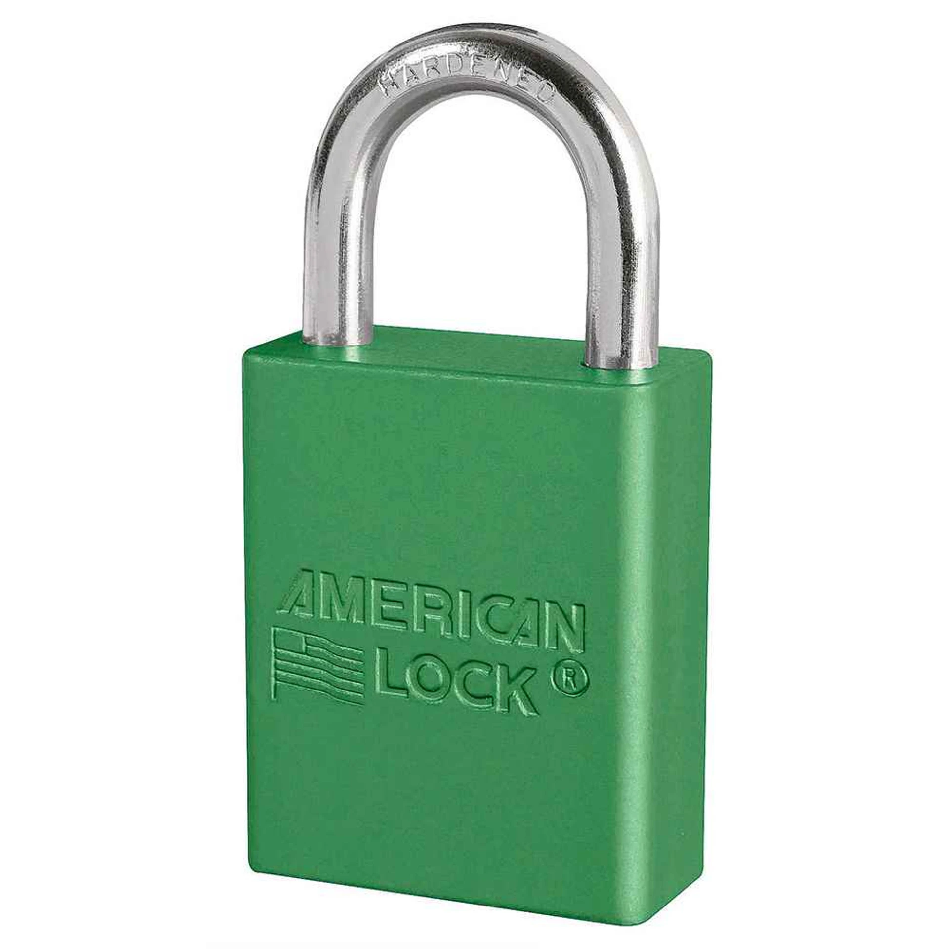 MASTER LOCK A1165MKGRN Anodized Aluminium Safety Padlock With Master Key, 1 1/2 Inch Wide, 1 Inch Tall Shackle, 6 Pin Locking, Green | CM7TLT