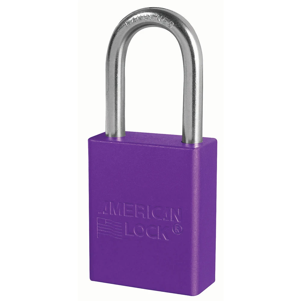 MASTER LOCK A1166PRP Anodized Aluminium Safety Padlock, 1 1/2 Inch Wide, 1 1/2 Inch Tall Shackle, Keyed Different, 6 Pin Locking, Purple | CM7TMP