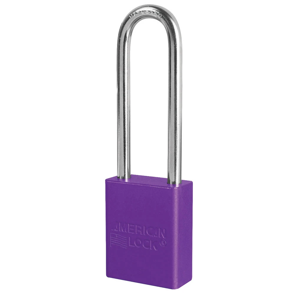 MASTER LOCK A1167PRP Anodized Aluminium Safety Padlock, 1 1/2 Inch Wide, 3 Inch Tall Shackle, Keyed Different, 6 Pin Locking, Purple | CM7TPD