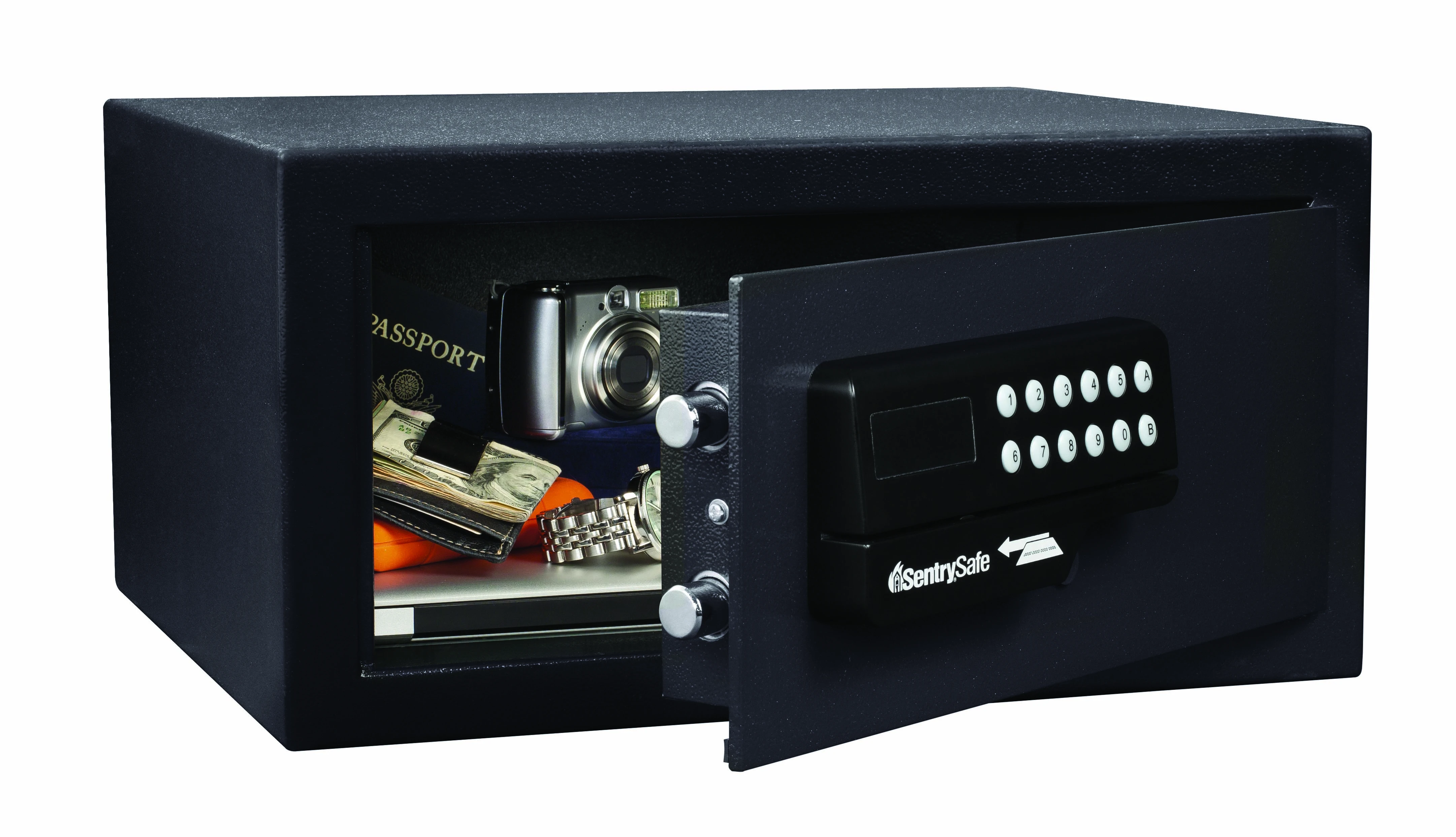 MASTER LOCK HL100ES Card Swipe Safe, Steel, 23cm Height, 46cm Width, 40cm Depth, Black | CM7URQ