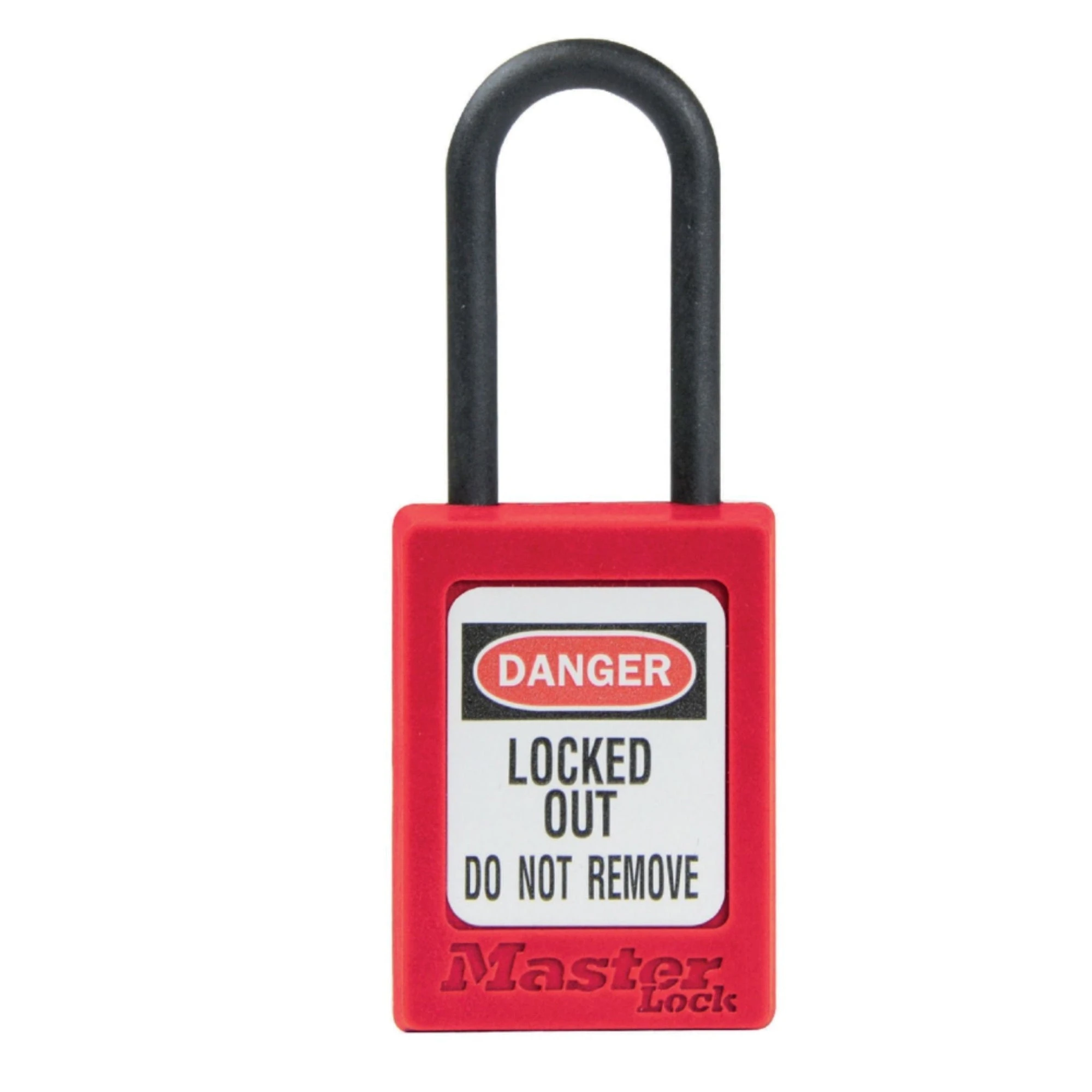 MASTER LOCK S32KARED Thermoplastic Safety Padlock, Nylon Shackel, 1 1/2 Inch Tall Shackle, Keyed Alike, Red | CM7RRU