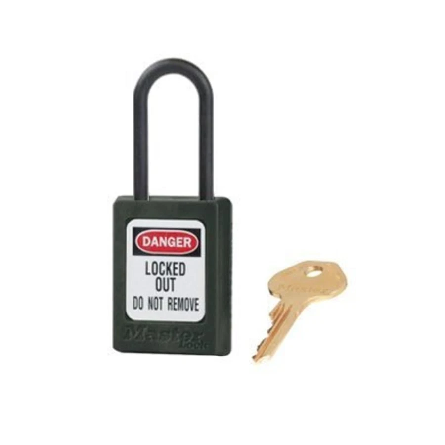 MASTER LOCK S32MKBLK Thermoplastic Safety Padlock With Master Key, Nylon Shackel, 1 1/2 Inch Tall Shackle, Black | CM7RRY