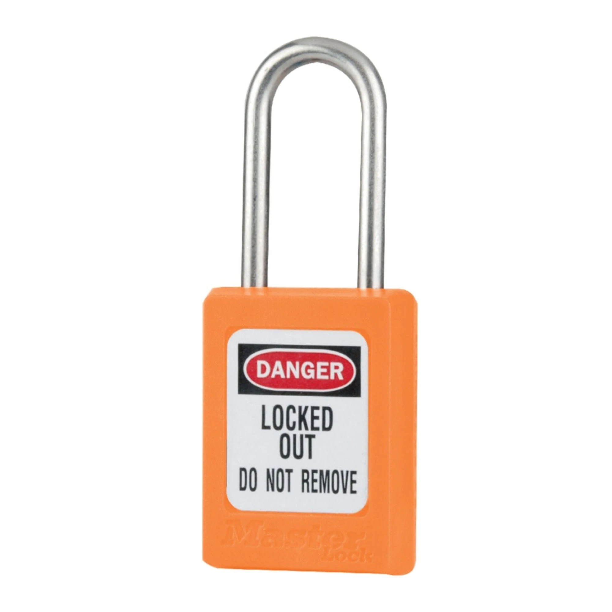 MASTER LOCK S33MKORJ Thermoplastic Safety Padlock With Master Key, SS Shackel, 1 1/2 Inch Tall Shackle, Keyed Different, Orange | CM7RUD