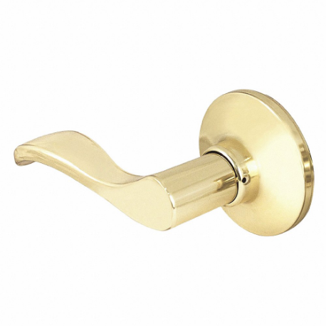 MASTER WLLH0503BOX Lock Door Lever Lockset, Grade 3, Wave, Polished Brass, Not Keyed | CT2HFZ 492W69