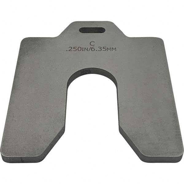 MAUDLIN PRODUCTS MSC-250-SS Thick Slotted Shim, 304 SS, MS C 4 x 4 Inch Size, 1/4 Inch Slot Width | CD8WZN