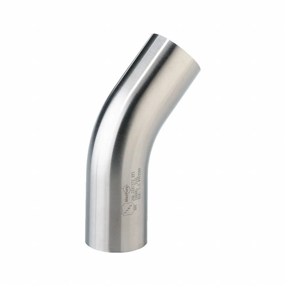 MAXCORE TE2KS6MO4.0-PL Elbow, 6Mo Stainless Steel, Orbital Weld X Orbital Weld, 4 Inch X 4 Inch Tube Od, 32 Ra | CT2JZJ 792N46