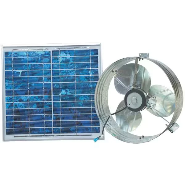 433 CFM Solar Powered Gable Mount Power Attic Ventilator with Panel