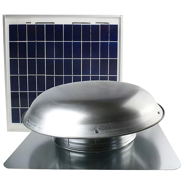 433 CFM Solar Powered Roof Mount Power Attic Ventilator with Panel Inch Mill