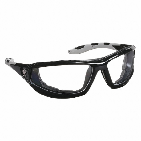 MCR SAFETY 22JJ48 Safety Glasses, Anti-Fog /Anti-Scratch, Eye Socket Foam Lining, Wraparound Frame, Black | CT2TET