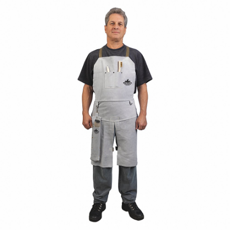 MCR SAFETY 38236MW Apron, Split Leg Apron, 36 Inch Length, Gray, 24 Inch Wd | CT2MRA 26J166