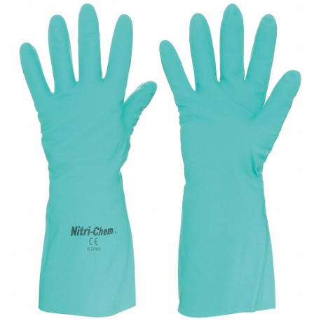 MCR SAFETY 5339S Chemical Resistant Glove, 18 mil Thick, 13 Inch Length, Diamond, L Size, Green, 1 Pair | CT2NCG 48GM17