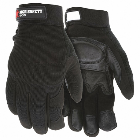 MCR SAFETY 903XXL Mechanics Gloves, Size 2XL, Mechanics Glove, Full Finger, Goatskin, Hook-and-Loop Cuff | CT2RLT 26H694