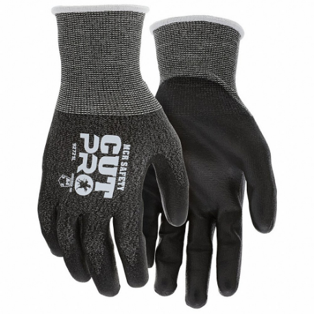 MCR SAFETY 92721L Cut-Resistant Glove, L, Ansi Cut Level A4, Palm, Polyurethane, Yarn, 1 Pr | CT2PVA 801C34