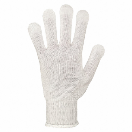 MCR SAFETY 9356M Coated Glove, M, ANSI Cut Level A6, Uncoated, Uncoated, Polyester, White | CT2PZU 48GK32