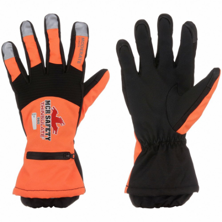 MCR SAFETY 980XXL Mechanics Gloves, Size 2XL, -22 Deg F Min Temp, Polyurethane, Slip-On Cuff, Orange, 1 Pair | CT2RLK 60HN22
