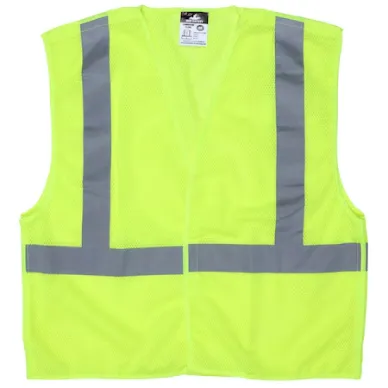 MCR SAFETY CL2MLX2 Safety Vest, Ansi Class 2, 2Xl, Lime, Solid Polyester, Hook-And-Loop | CT2TPB 508J43
