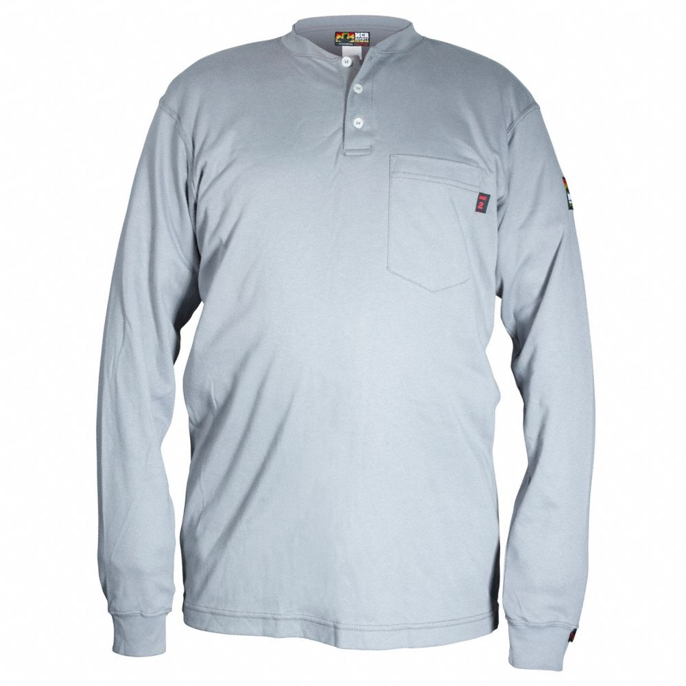 FR Long Sleeve Shirt, 9.6 cal/sq cm ATPV, Mens, Regular, XL, 7 oz, Long